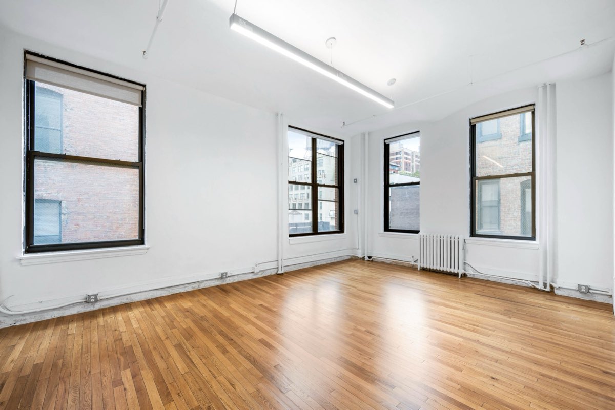 Corner office with oversized windows